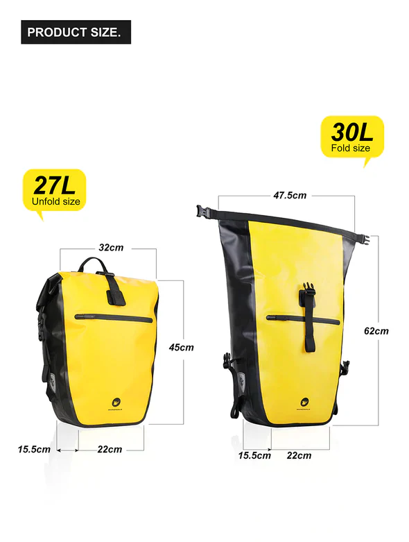 Rhinowalk 27L Waterproof Rear Rack Pannier Back Pack -X21669BK - Image 17